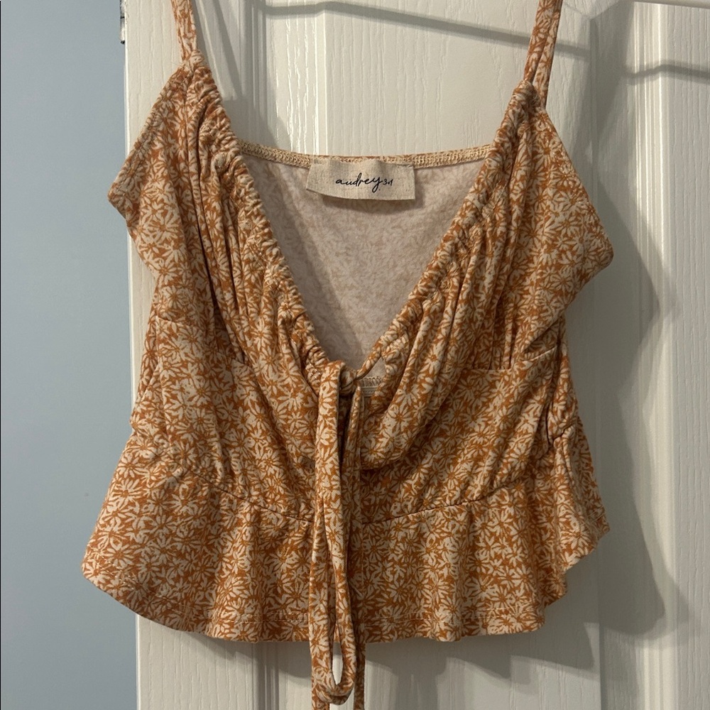 Audrey 3+1 Orange Floral Camisole Top